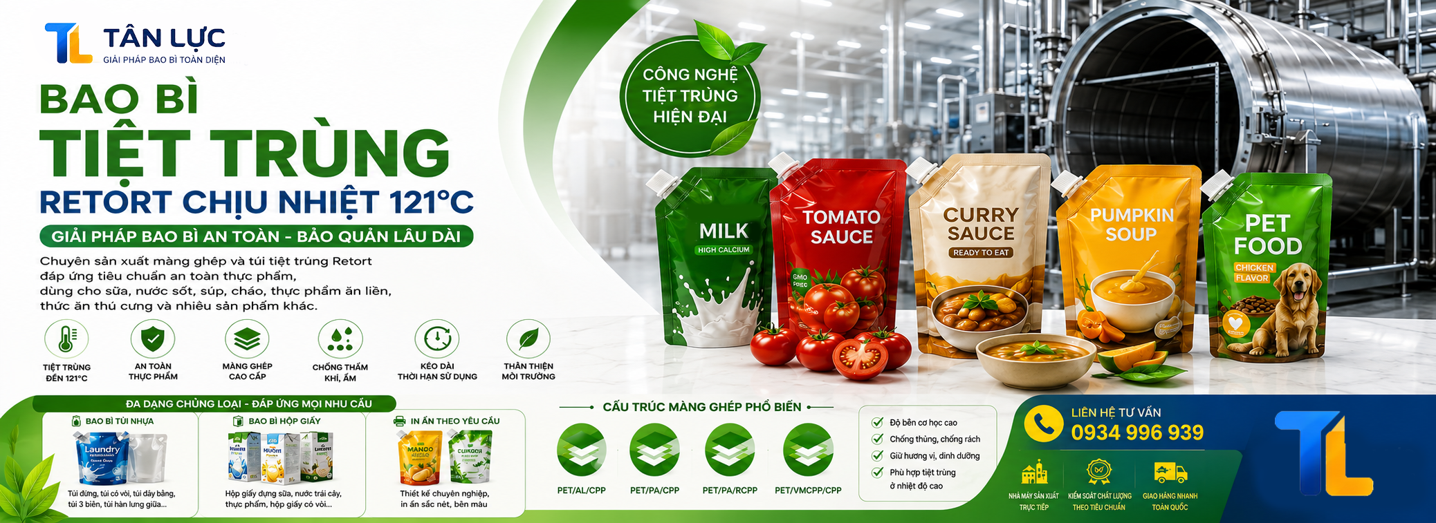 Bao Bì TIỆT TRÙNG RETORT cho Thực Phẩm